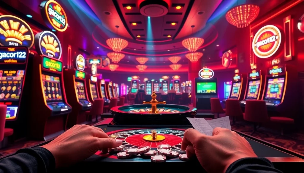 Experience the thrill of gacor123 at the roulette wheel with vibrant casino energy.